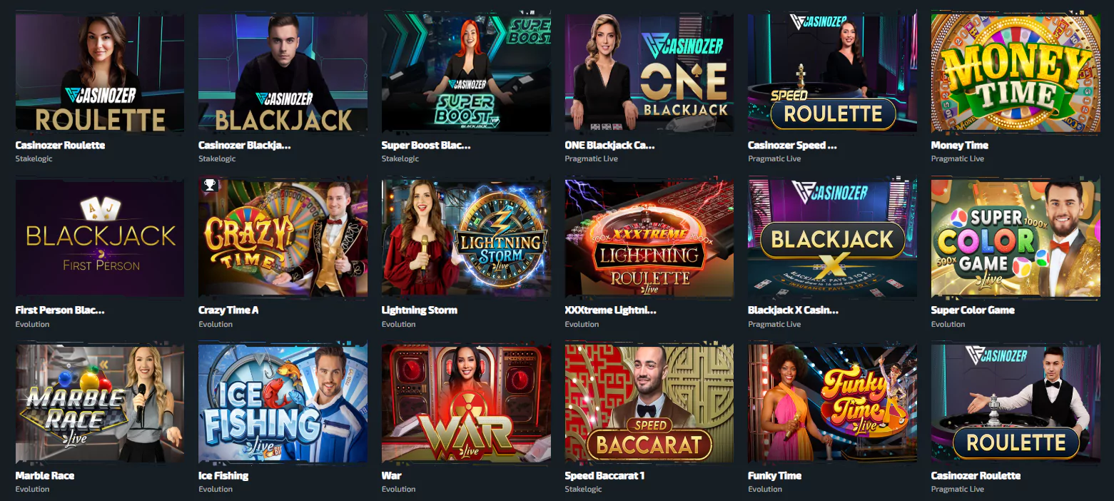 Casinozer avis : interface du casino