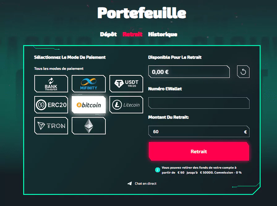 Retrait Casinozer et paiements